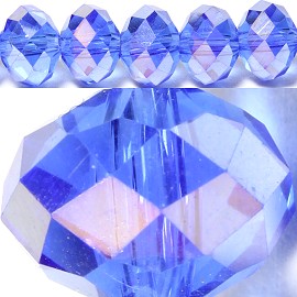 100pc 3mm Spacer Crystal Bead Light Blue Aura JF377