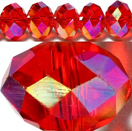 70pcs 10mm Spacers Crystal Beads Red Aura JF086