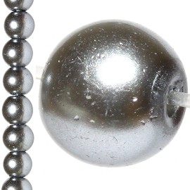100pc 8mm Faux Pearl Bead Spacer Gray JF1064