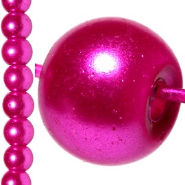 100pc 8mm Faux Pearl Bead Spacer Magenta JF1069