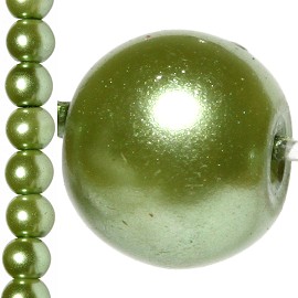 100pc 8mm Faux Pearl Bead Spacer Tea Green JF1066
