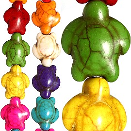 29pc 13x12x7mm Earth Stone Sea Turtle Spacer Mix Color JF1178