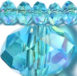 100pcs 6mm Spacers Crystal Beads Turquoise Aura JF121