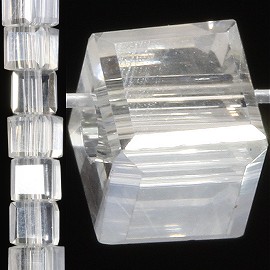 98pc 4mm Crystal Cube Bead Spacer Clear JF1319