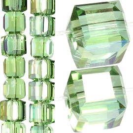 98pc 6mm Crystal Cube Bead Spacer Light Green Mix Aura JF1354