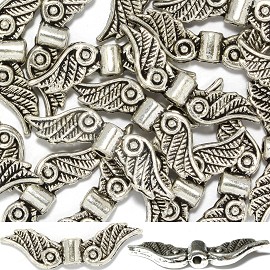 20pc 24x7x4mm Angel Wing Spacer Silver JF1366