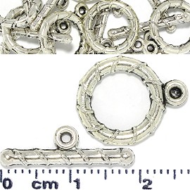 15 Pairs Connecting Ends Clasp Toggle Circle Silver JF1372