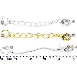 3pc Extensions Chain Lobster Claw Silver Gold JF1409
