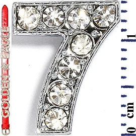 Rhinestone Spacer 7/16" Opening-Hole Number - 7 - Silver JF1423