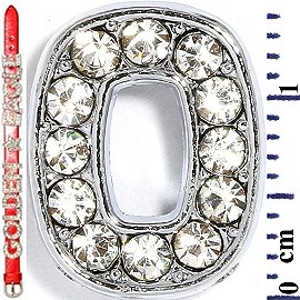 Rhinestone Spacer 7/16" Opening-Hole Number - 0 - Silver JF1426