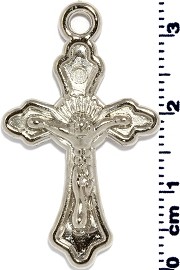 20pc Plastic Crucifix Cross Charm Spacer Silver JF1445
