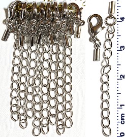 8 Pair End Clasp 1mm Converter, Chain Extension Silver JF1483