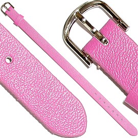 4pc 8"x7/16" Letter Band Bracelet Leather Dark Pink JF1494