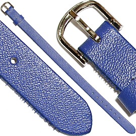 4pc 8"x7/16" Letter Band Bracelet Leather Blue JF1496