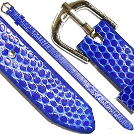 4pc 8"x7/16" Letter Band Bracelet Leather Blue JF1497