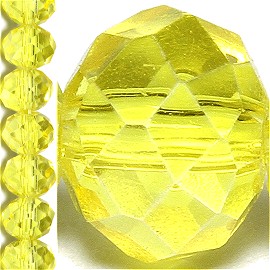 65pc 6mm Crystal Bead Spacer Yellow JF1510