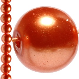 100pc 8mm Faux Pearl Bead Spacer Orange JF1576