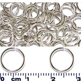 75pc 10mm Chain Circle Spacers light Silver JF1625