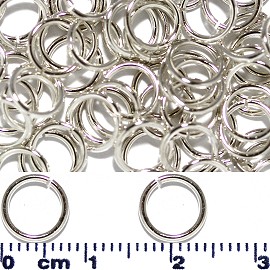 75pc 8mm Chain Circle Spacers Silver JF1626
