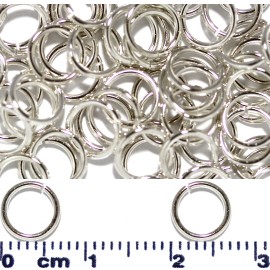 100pc 7mm Chain Circle Spacers Silver JF1627