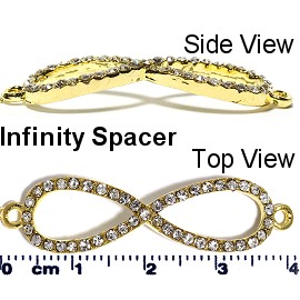 1pc Rhinestone Spacer Infinity Sign Gold JF1659