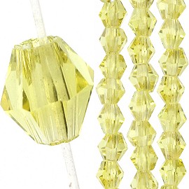 145pc 3mm Bicone Crystal Bead Spacers Light Yellow JF1677