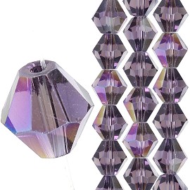 40pc 8mm Bicone Crystal Bead Spacers Purple Aura JF1693