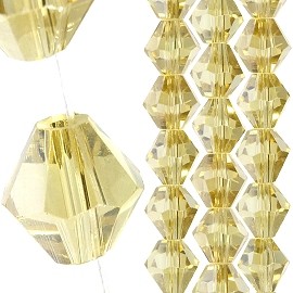 40pc 8mm Bicone Crystal Bead Spacers Light Yellow JF1699