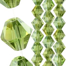 40pc 8mm Bicone Crystal Bead Spacers Apple Green JF1705