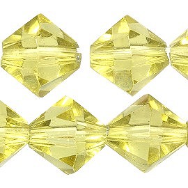 40pc 8mm Bicone Crystal Bead Spacers Pale Yellow JF1725