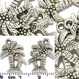 15pc Spacer Jewelry Part Palm Tree Silver JF1739