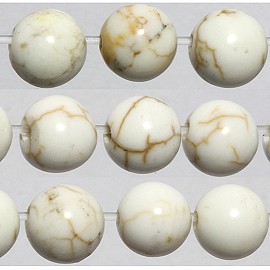80pc 5.5mm Earth Stone Ball Bead Spacer White JF1766
