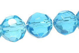 35pc 10mm Round Spacer Crystal Bead Sky Blue JF1793