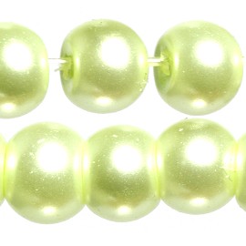 200pc 5mm Faux Pearl Smooth Bead Spacer Lime Yellow JF1812
