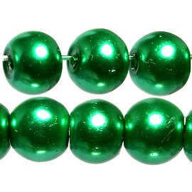 140pc 6mm Faux Pearl Smooth Bead Shiny Green JF1821