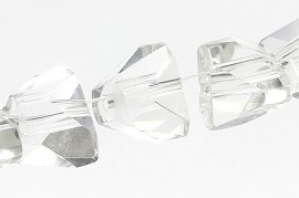 40 Pcs Glass Spacer Clear Hexagonal JF1830