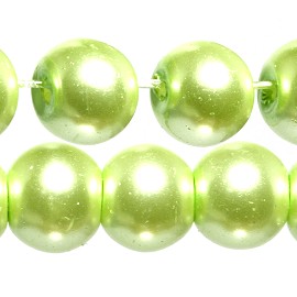140pc 6mm Faux Pearl Smooth Bead Shiny Light Lime Yellow JF1838
