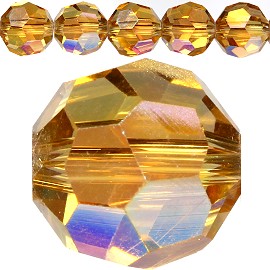 70pcs 8mm Spacers Round Crystal Beads Gold AB JF184