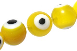 40pcs Spacer Eye Ball 10mm Yellow JF1841