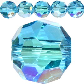 70pcs 8mm Spacers Round Crystal Beads Sky Blue AB JF186
