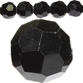 70pcs 8mm Spacers Round Crystal Beads Black JF187