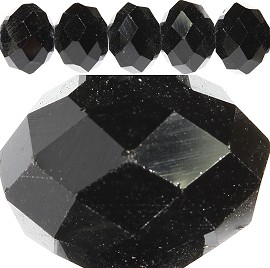 70pcs 12mm Spacers Crystal Beads Black JF198
