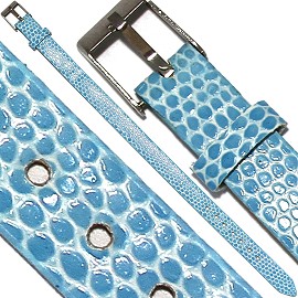 4pc 8"x 7/16" Letter Band Bracelet Blue JF2021