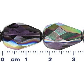 20pc 17x12mm Teardrop Crystal Spacer Bead AB Purple JF2046