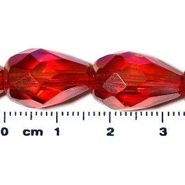 20pc 17x12mm Teardrop Crystal Spacer Bead Red JF2053