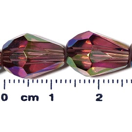 26pc 13x10mm Teardrop Crystal Spacer Bead Dark Purple JF2057