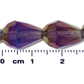 26pc 13x10mm Teardrop Crystal Spacer Bead AB Light Purple JF2061