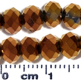 100pc 6mm Oval Crystal Glass Bead Copper JF2076