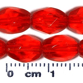 37pc 9x6mm Oval Smooth Cut Crystal Cut Spacer Bead Red JF2098
