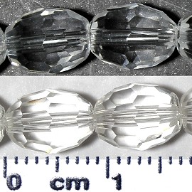 37pc 9x6mm Oval Crystal Cut Glass Spacer Bead Clear JF2104